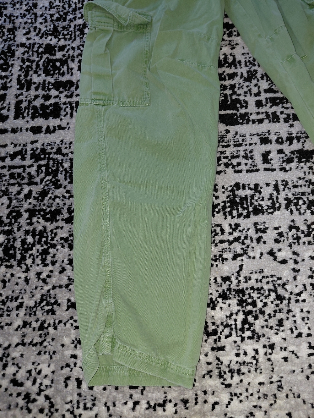 Billabong Walk Along Pants Green Twill Cargo Utilitarian Wide Leg Trousers Sz - Picture 8 of 14
